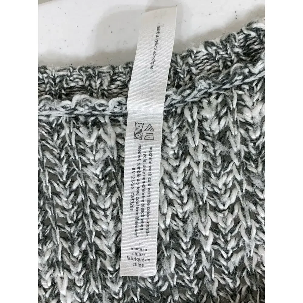 Aeropostale Womens Sweater Size‎ XL (Medium) Gray White Marled Scoop Neck